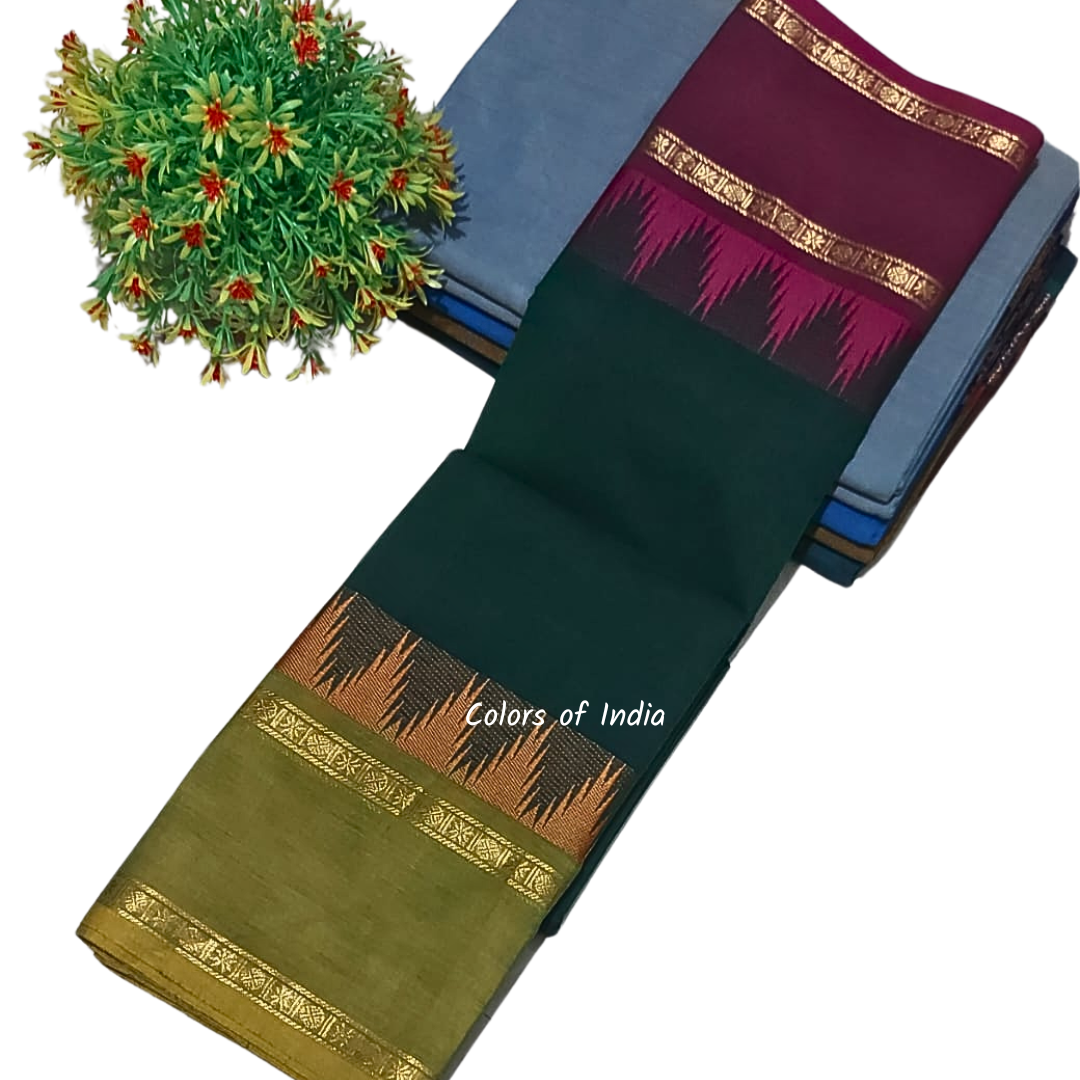 Elegant Kanchi Cotton Sarees for Women | Ganga Jamuna Borders | Summer-Ready Saree with Blouse
