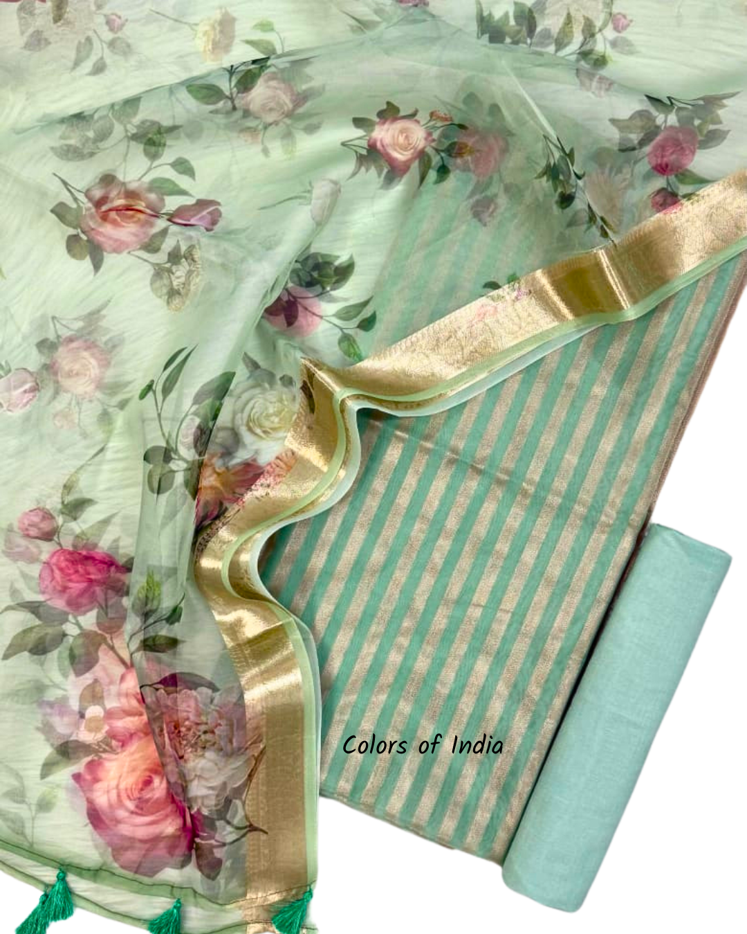 Elegant Chanderi Cotton Unstitched Salwar Suit | Summer Ethnic Dress Material for Women