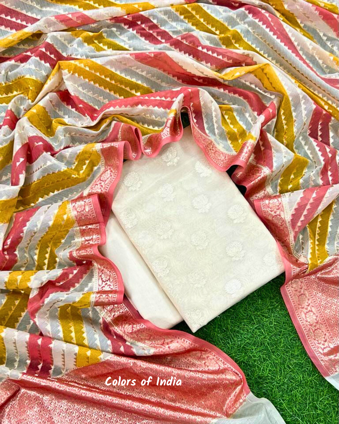 Banarasi Chanderi Cotton Dress Material | Soft, Breezy & Stylish for Summer