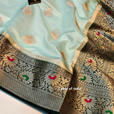 Wedding sarees for women , Banarasi sarees for women , White saree with orange border , white saree blouse , FREE SHIPPING