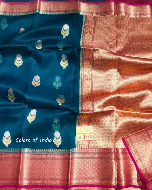 Banarasi  Pure Silk  Organza  Party Wear Sarees , FREE  DELIVERY