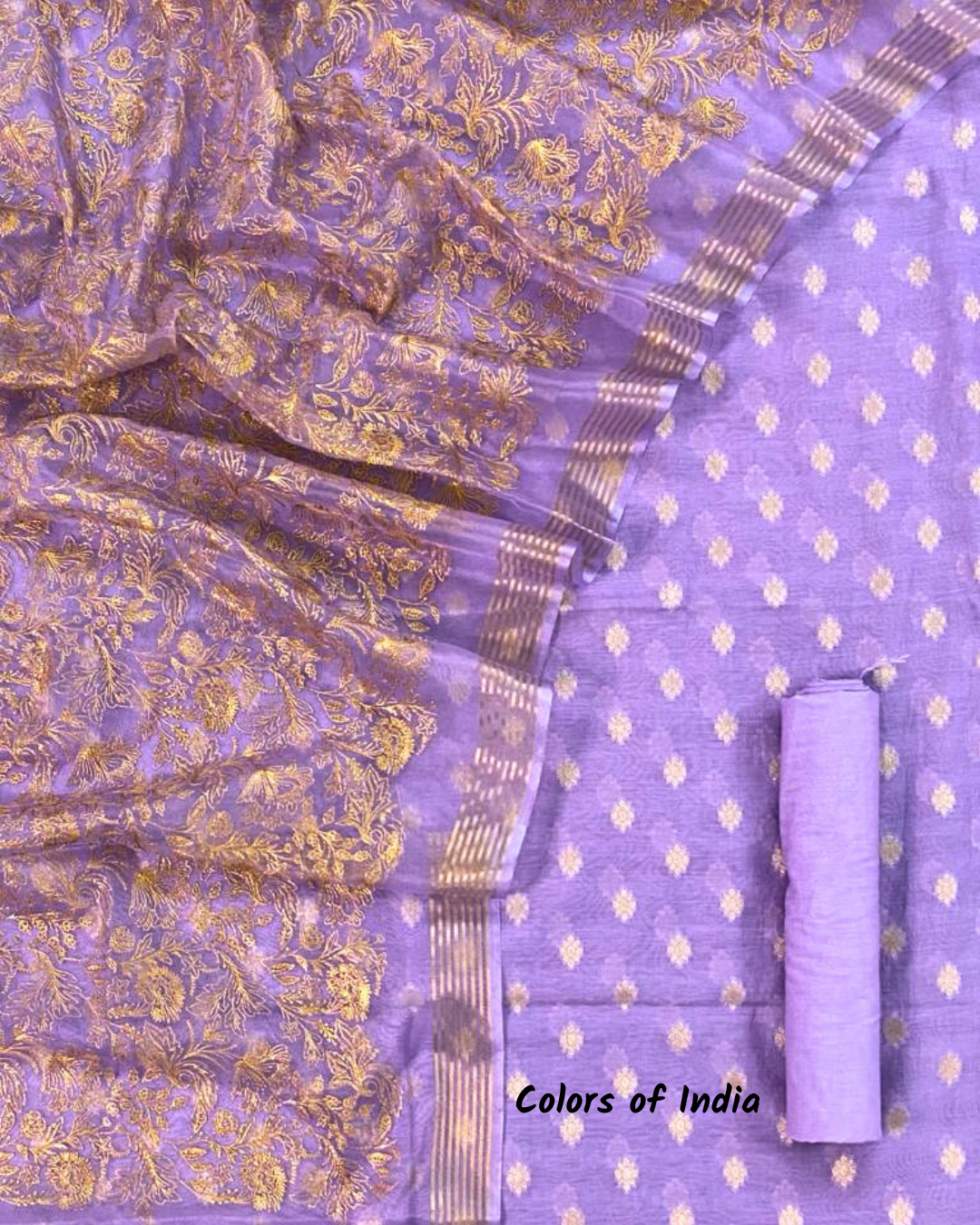 Banarasi   Chanderi  Cotton Unstitched Suits  , FREE  DELIVERY