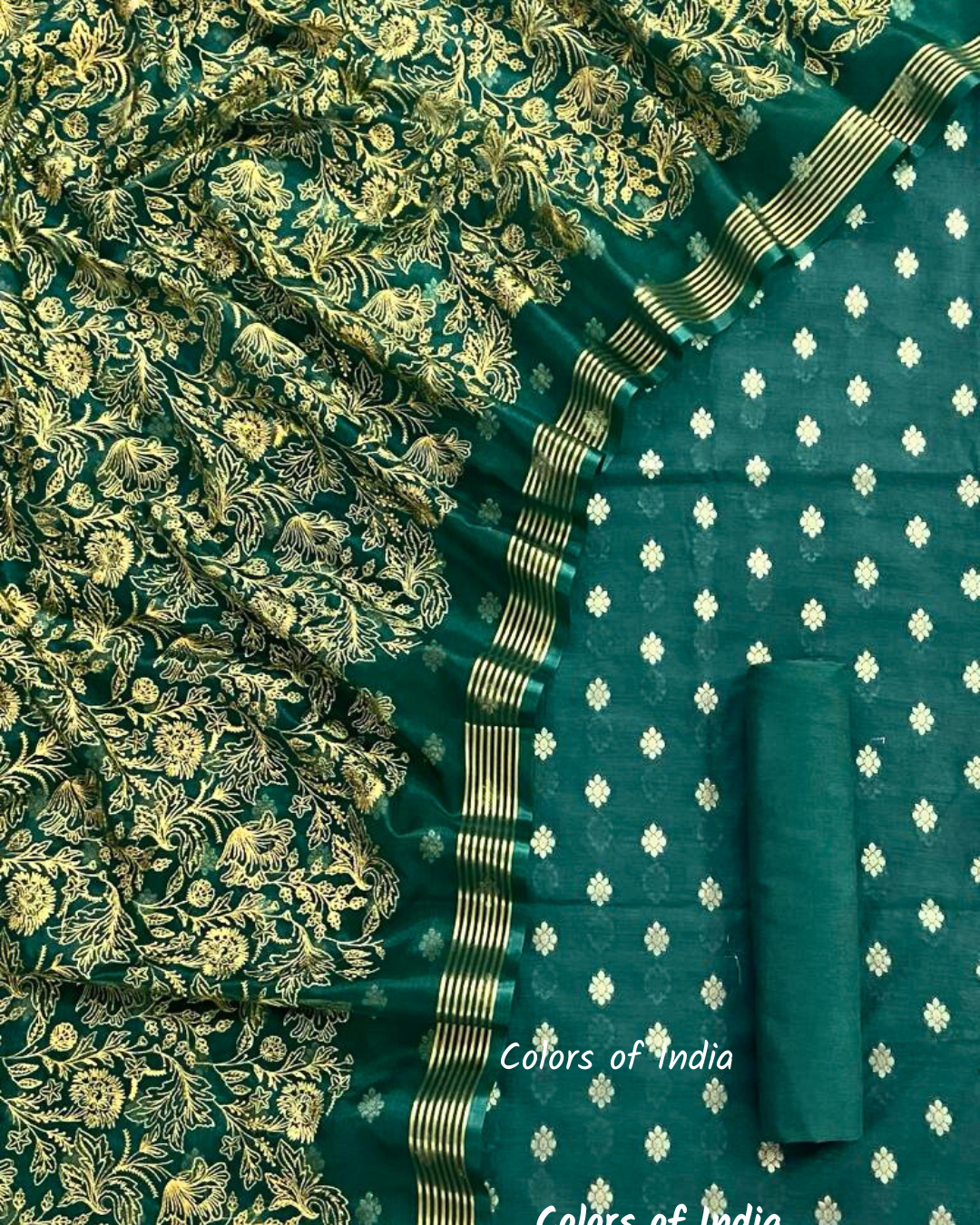 Banarasi   Chanderi  Cotton Unstitched Suits  , FREE  DELIVERY