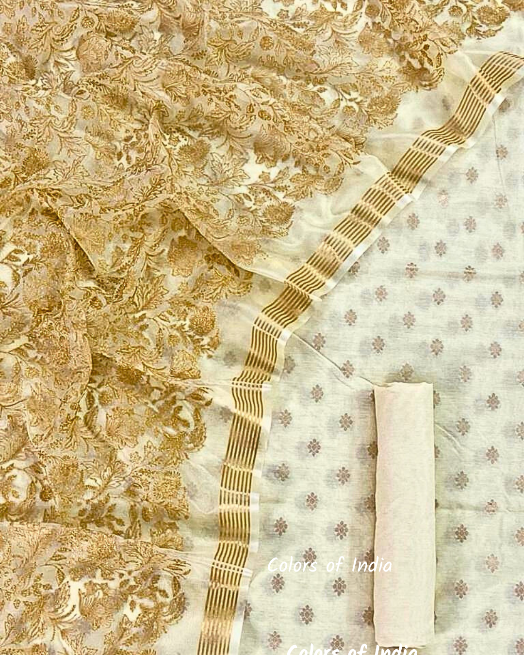 Banarasi   Chanderi  Cotton Unstitched Suits  , FREE  DELIVERY