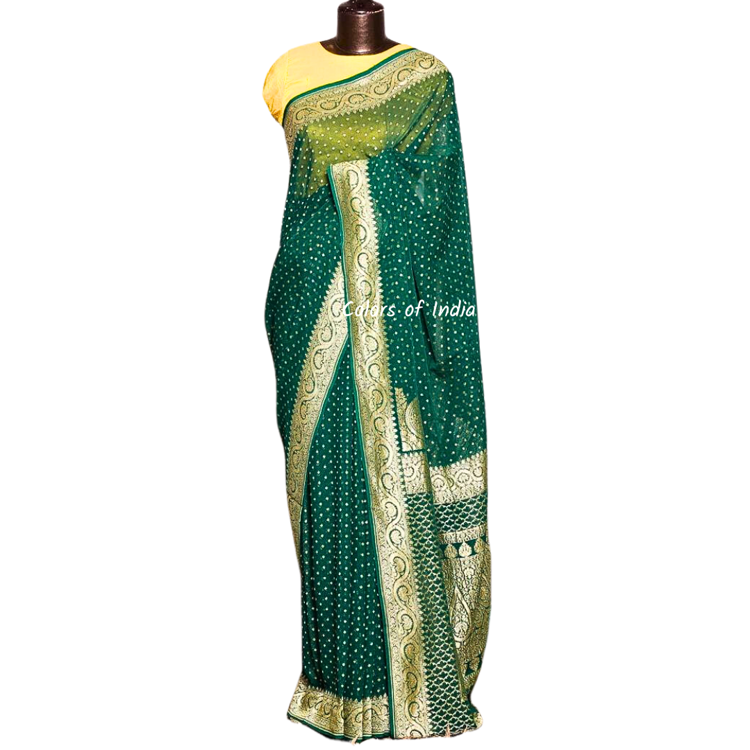 Banarasi  Semi Georgette Saree with zari work  , FREE  DELIVERY