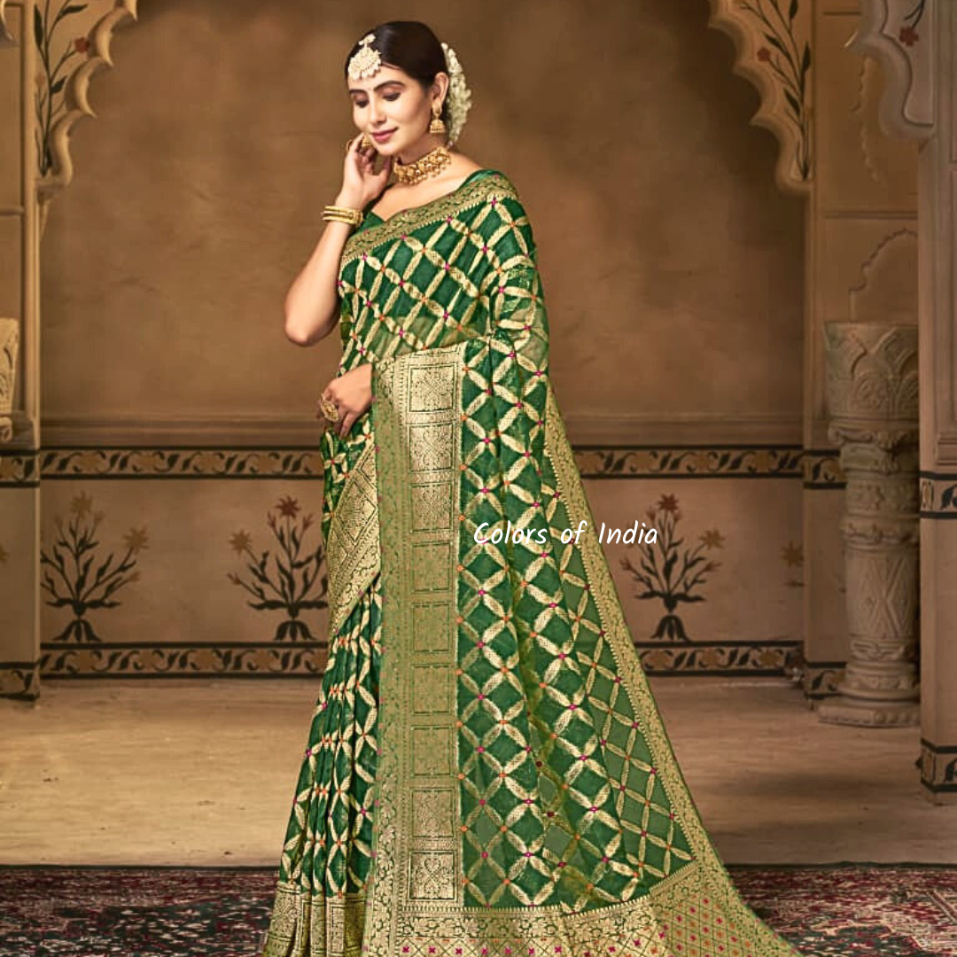 Silk organza  party wear sarees  , Free  Delivery