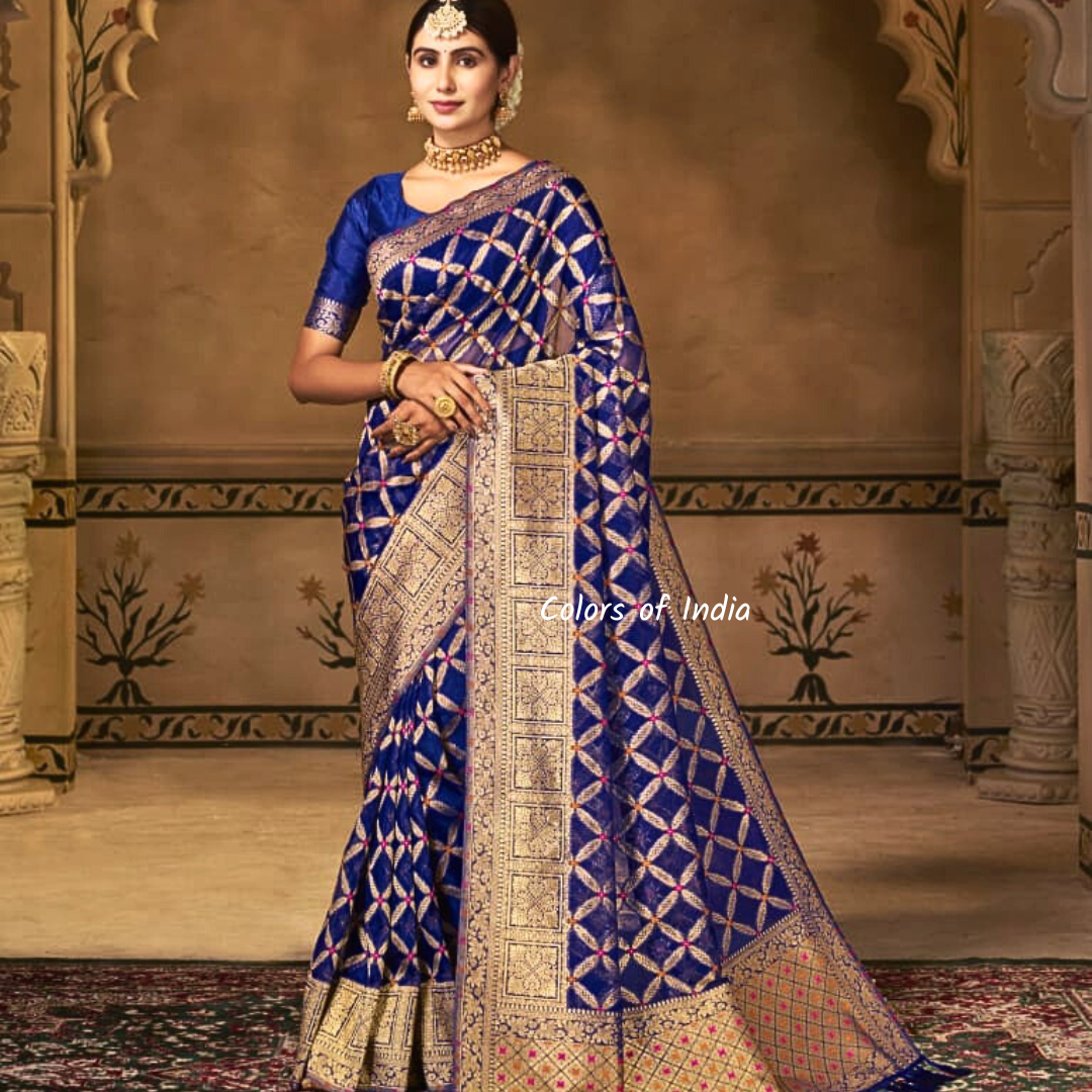 Silk organza  party wear sarees  , Free  Delivery