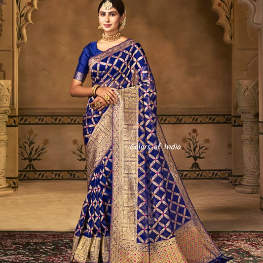 Silk organza  party wear sarees  , Free  Delivery