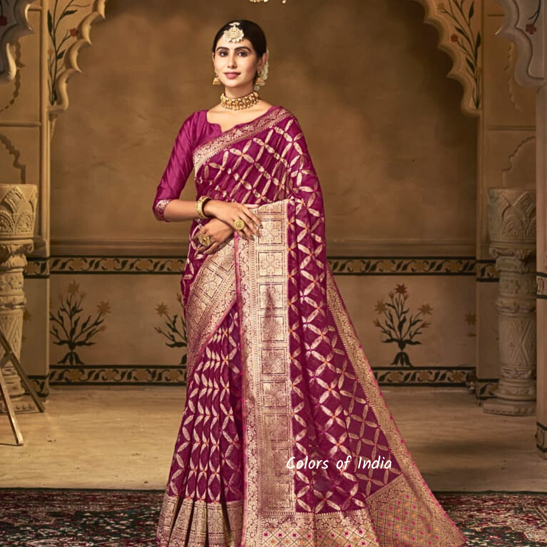 Silk organza  party wear sarees  , Free  Delivery