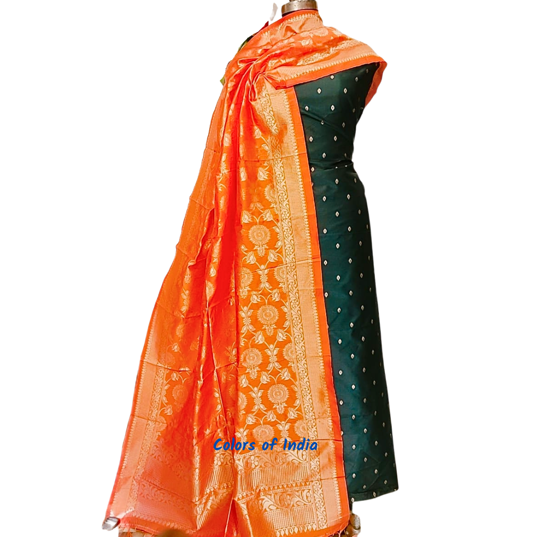 Banarasi  silk party  dress material  , FREE  DELIVERY