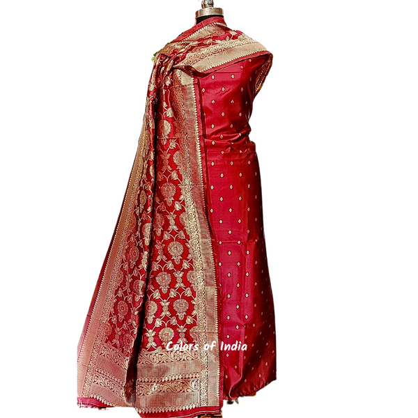 Banarasi  silk party  dress material  , FREE  DELIVERY