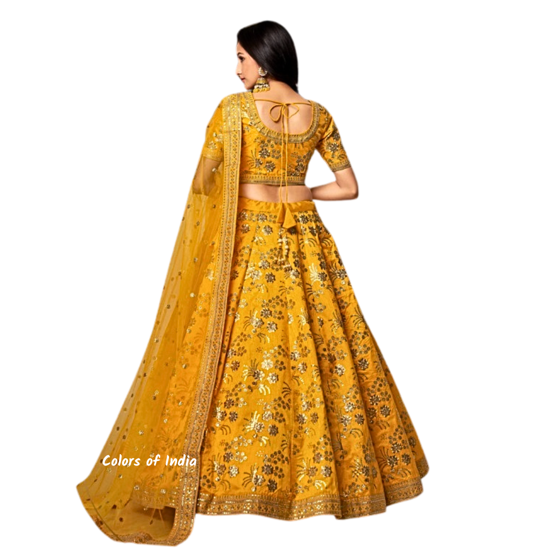 Punjabi lehenga , Lehenga for women , Wedding lehenga red , Semi -stitched Lehenga , FREE DELIVERY