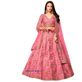 Punjabi lehenga , Lehenga for women , Wedding lehenga red , Semi -stitched Lehenga , FREE DELIVERY