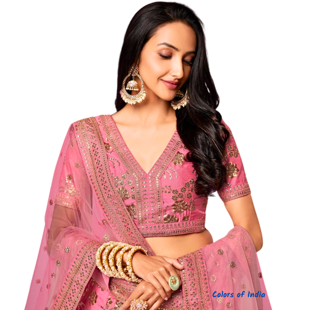 Punjabi lehenga , Lehenga for women , Wedding lehenga red , Semi -stitched Lehenga , FREE DELIVERY