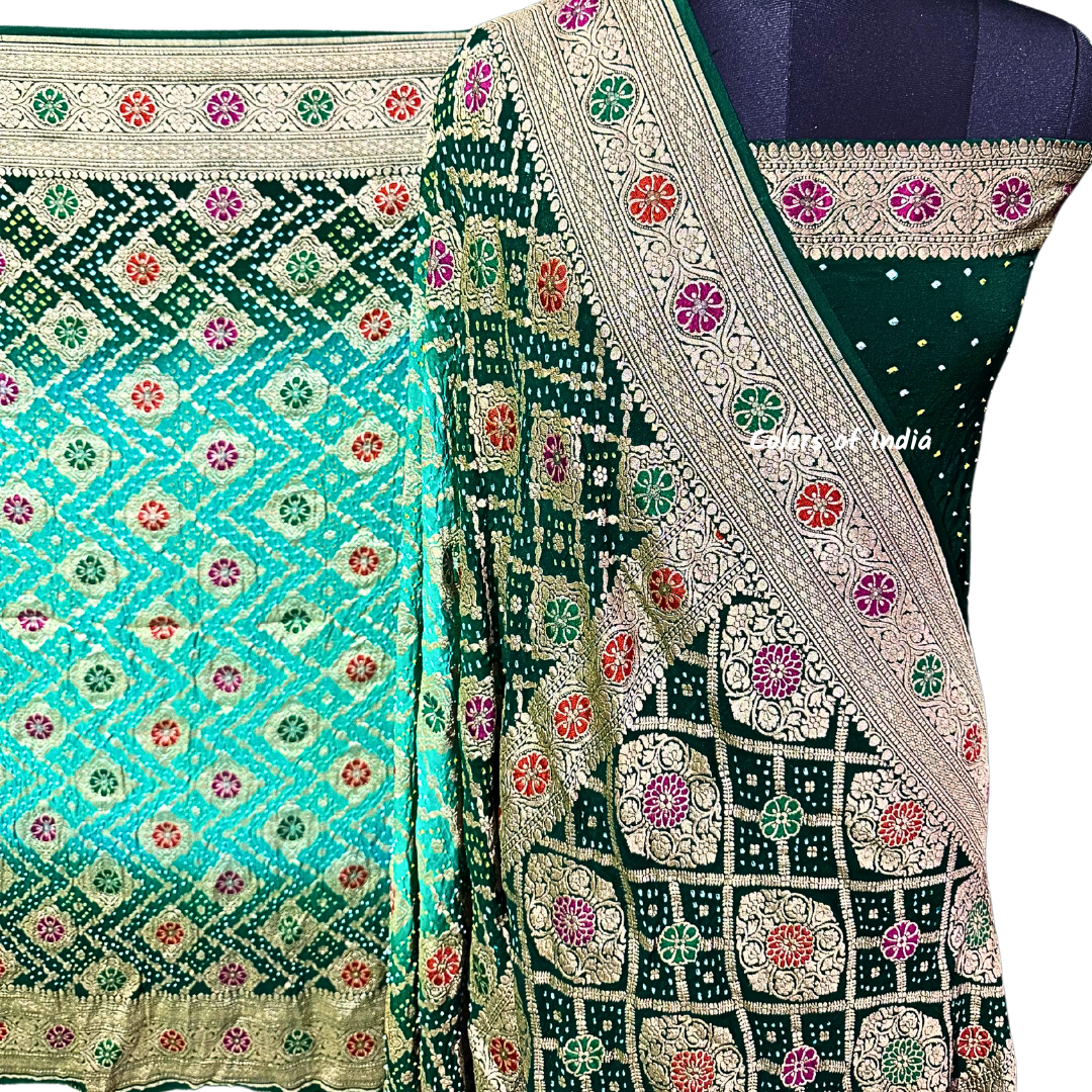 Gorgeous Handwoven Banarasi Saree in Khaddi Georgette - Shop Now with FREE SHIPPING !