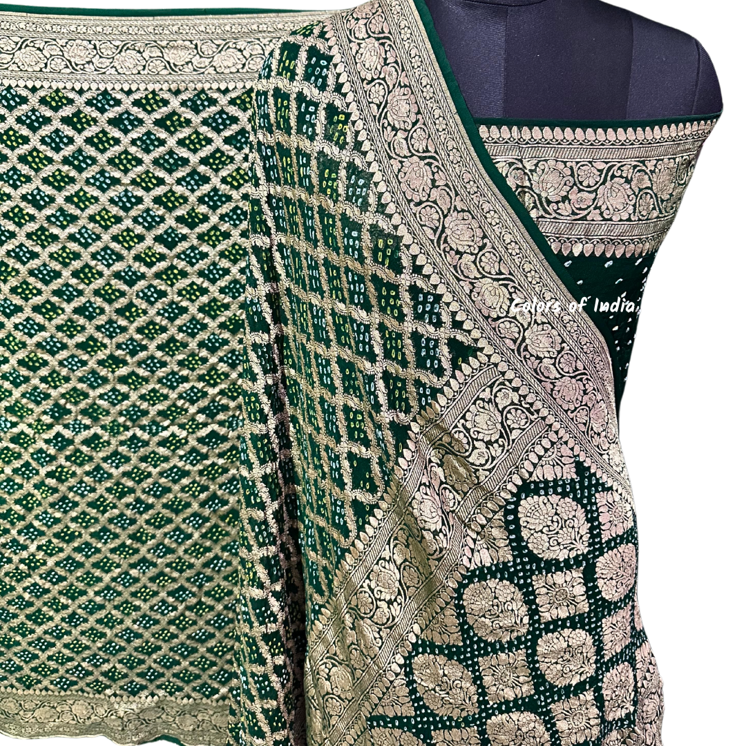 Gorgeous Handwoven Banarasi Saree in Khaddi Georgette - Shop Now with FREE SHIPPING !