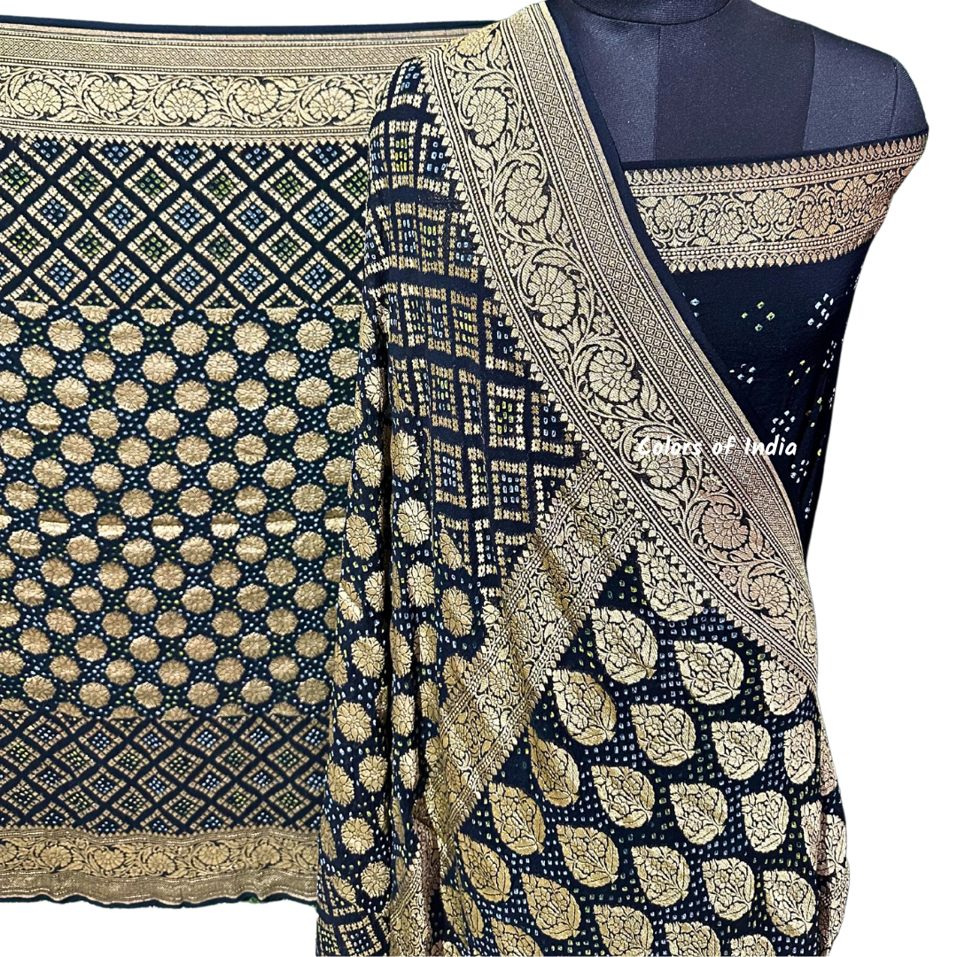 Gorgeous Handwoven Banarasi Saree in Khaddi Georgette - Shop Now with FREE SHIPPING !