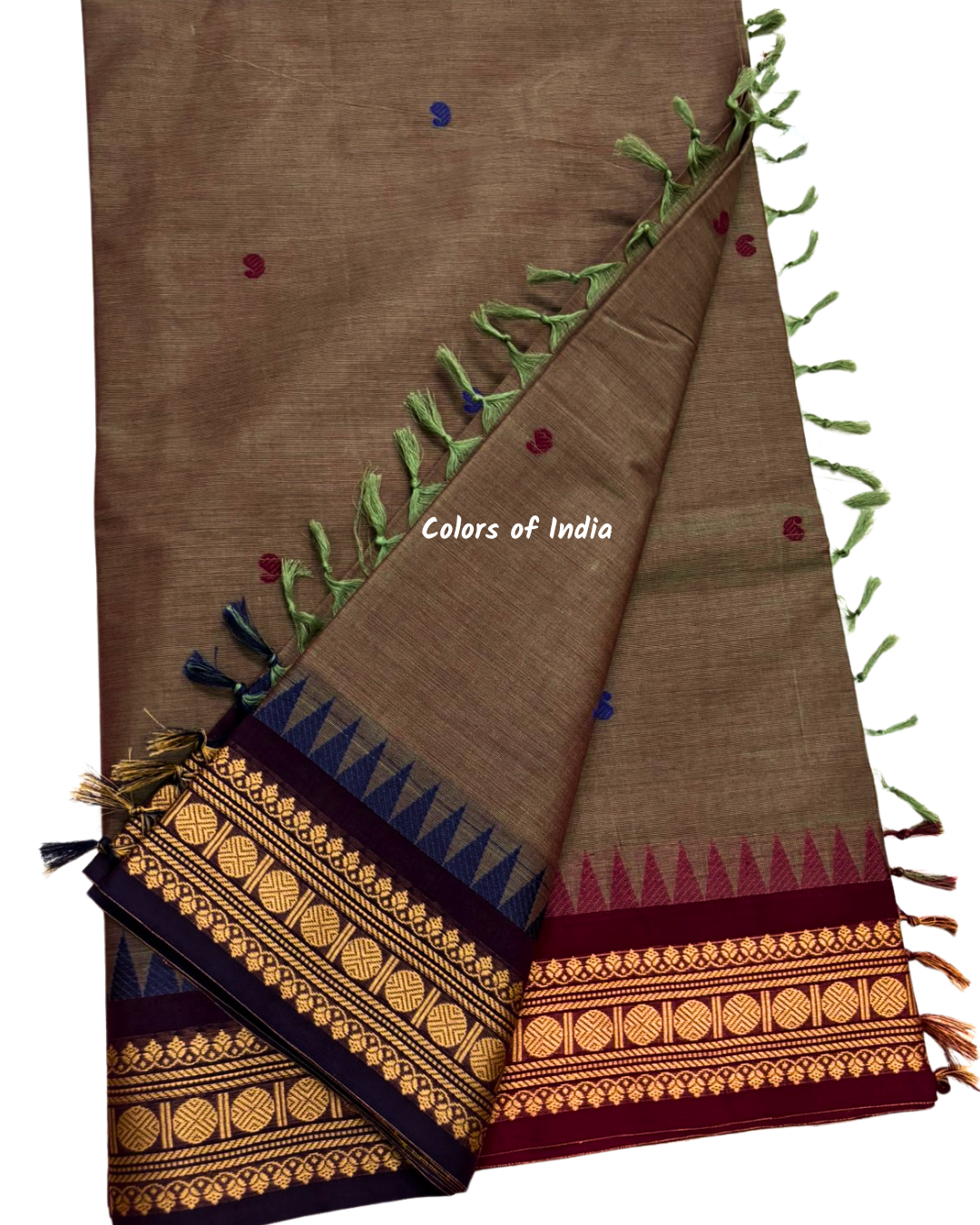 Ganga jamuna kanchi cotton saree with thin border , FREE DELIVERY