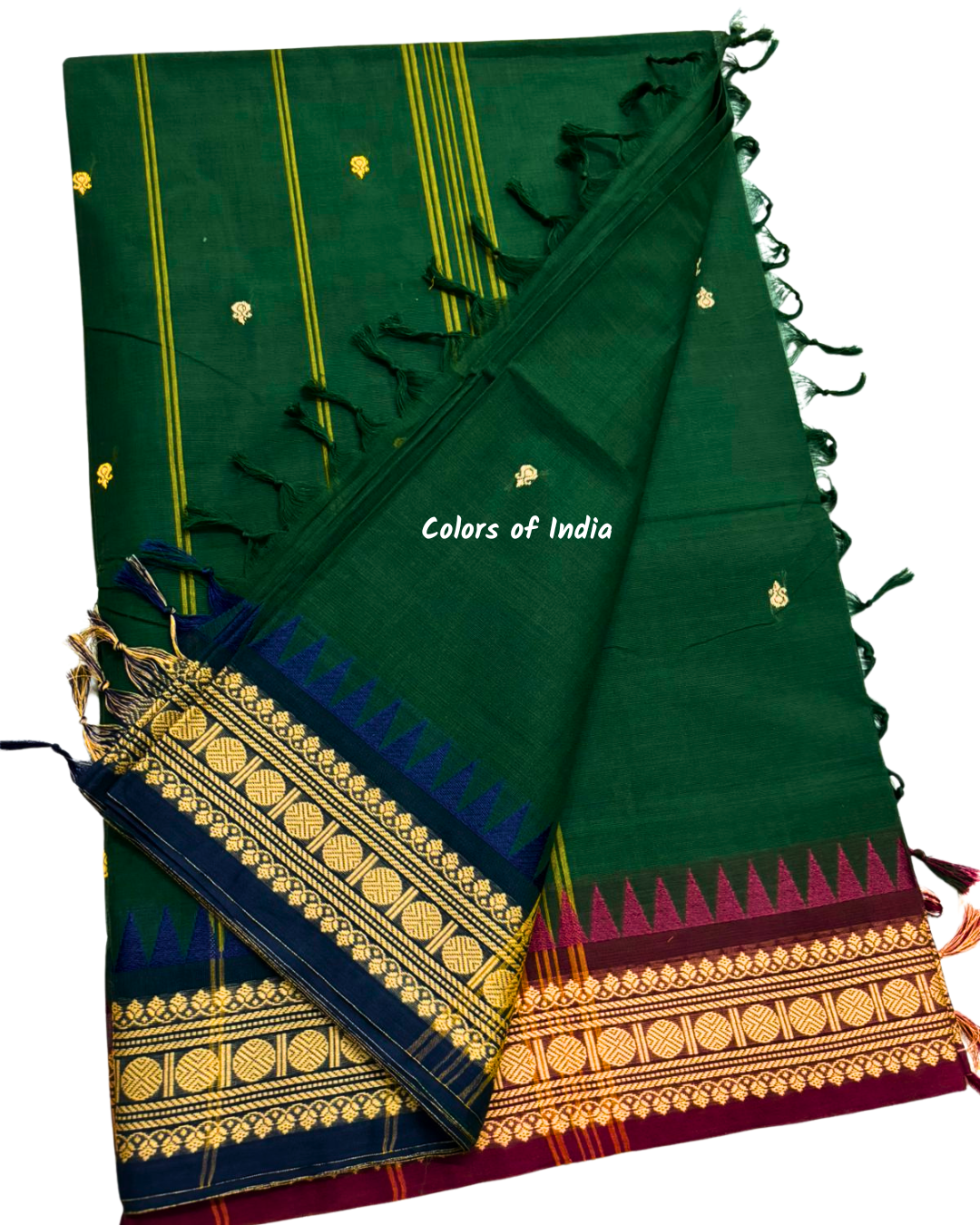 Ganga jamuna kanchi cotton saree with thin border , FREE DELIVERY