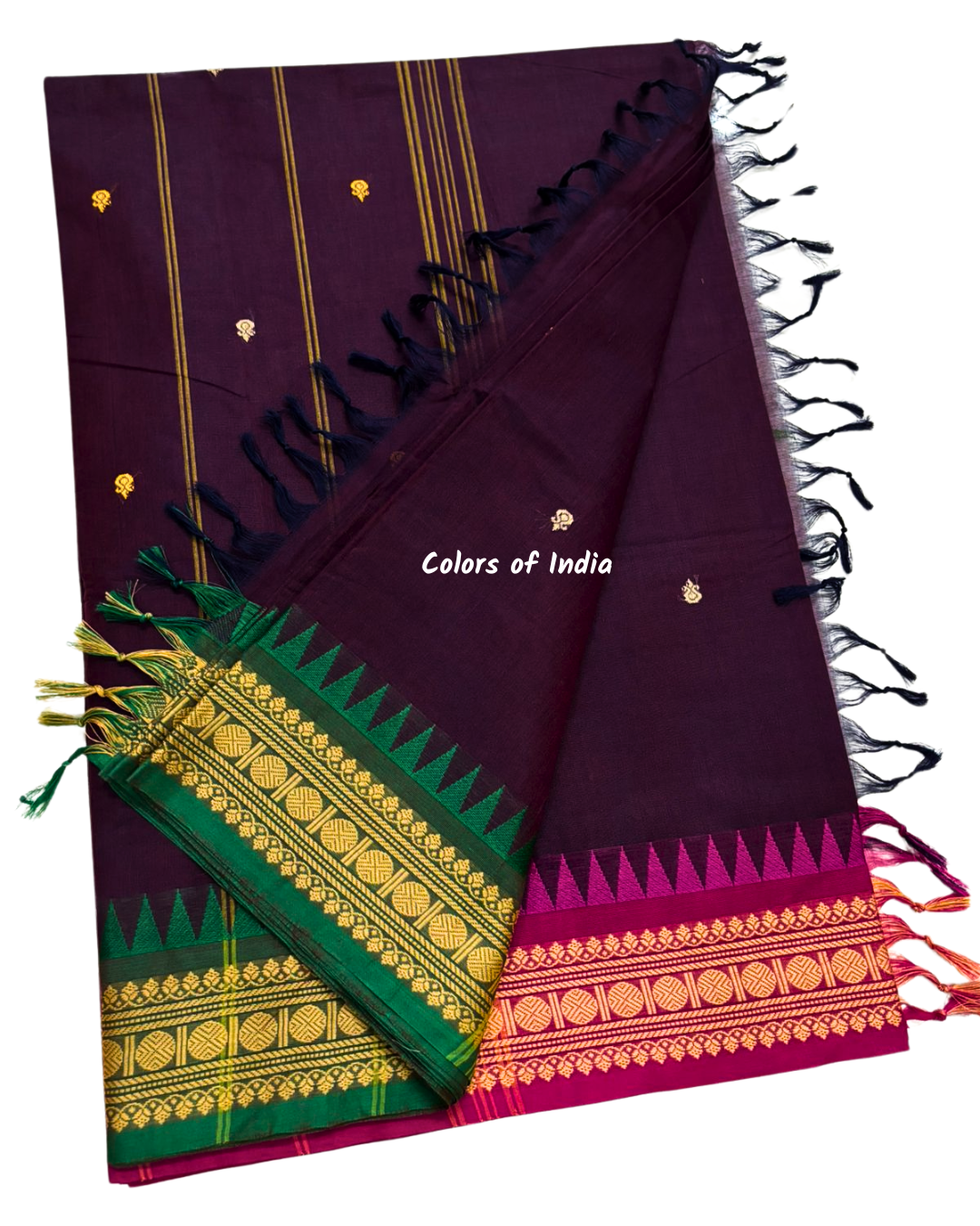 Ganga jamuna kanchi cotton saree with thin border , FREE DELIVERY