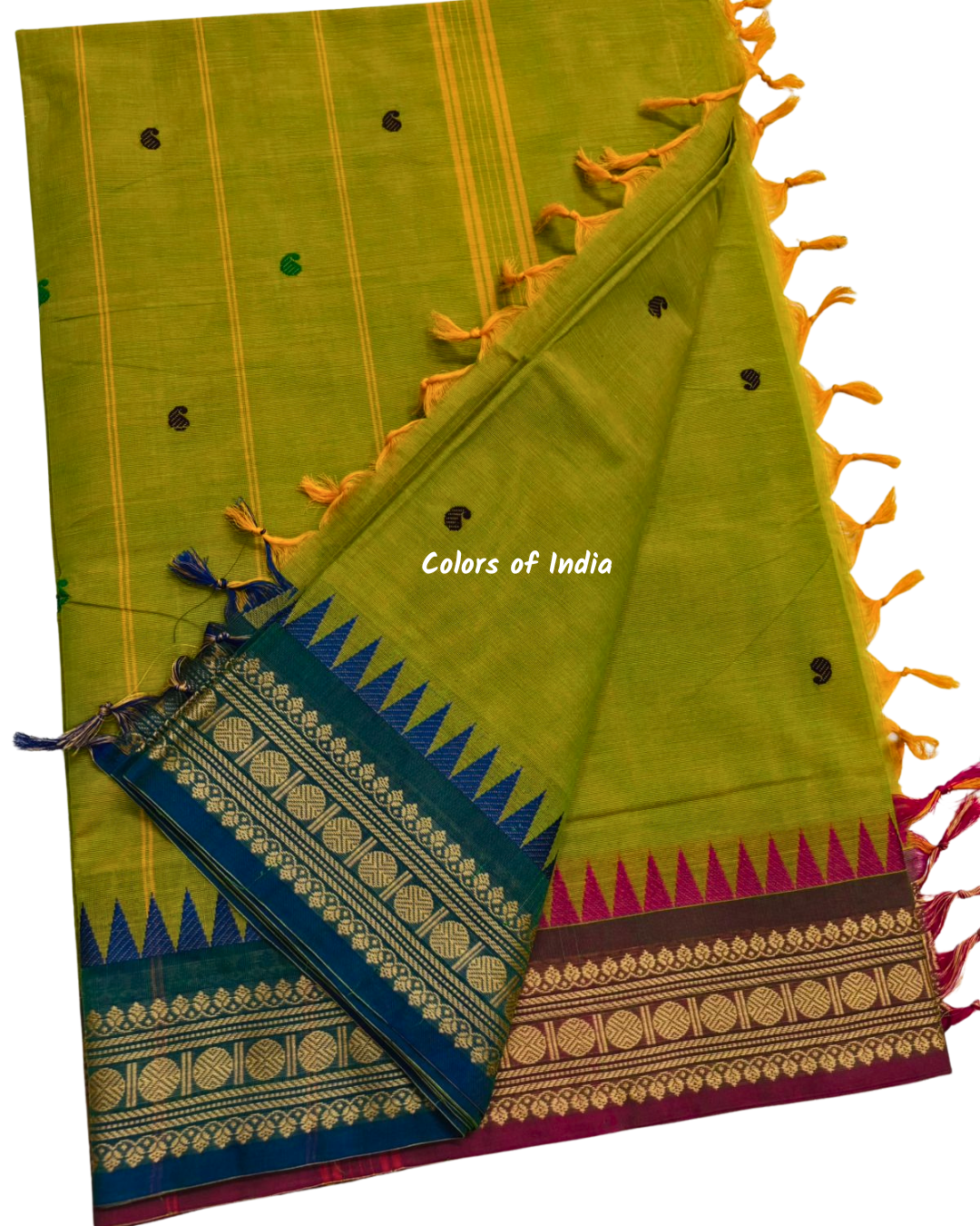 Ganga jamuna kanchi cotton saree with thin border , FREE DELIVERY