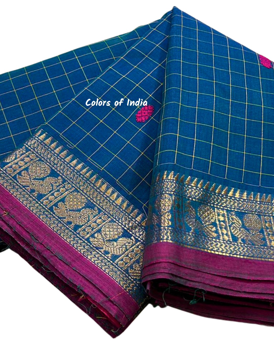 kanchi check saree with border , Cotton sarees for women , Summer saree , Kanchi saree , FREE SHIPPING