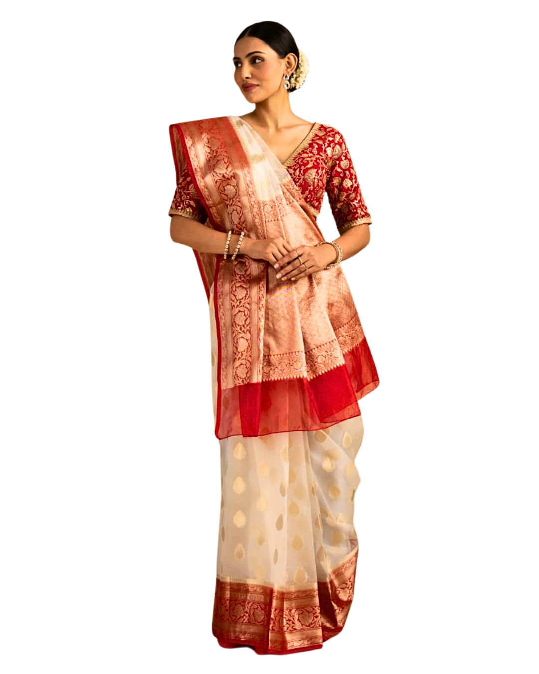 Party Wear Organza Saree with blouse – Light, Graceful & Stunning