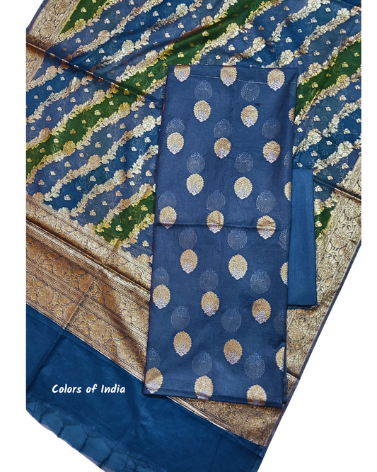 Elegant Chanderi Cotton Unstitched Salwar Suit | Summer Ethnic Dress Material for Women (Copy)