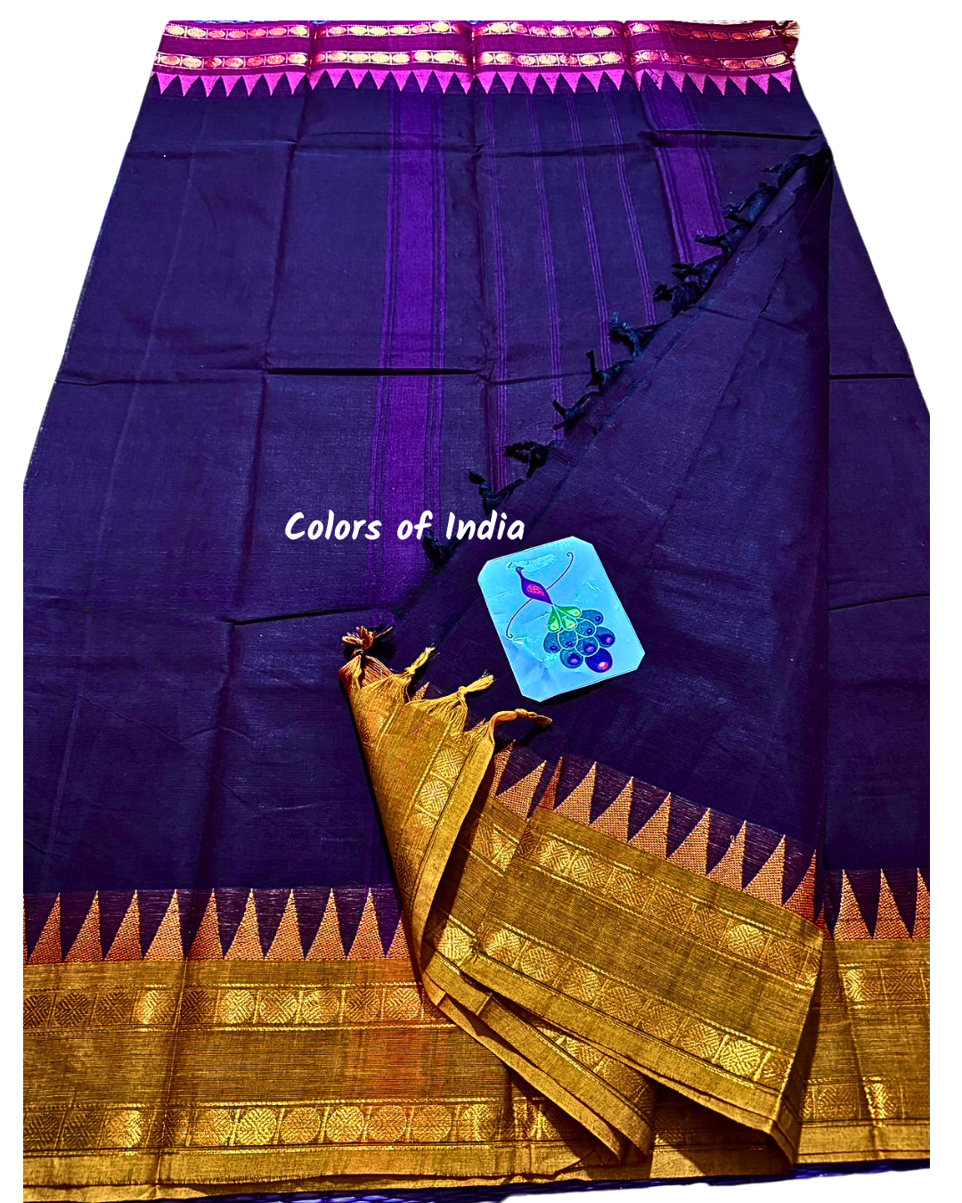 100 % Cotton Saree with Ganga Jamuna Border , Free Delivery