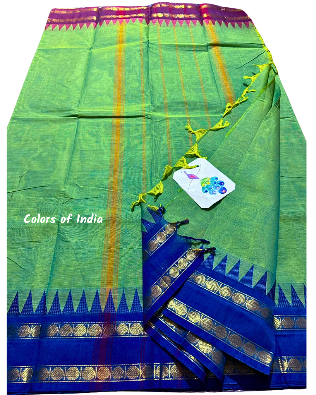 100 % Cotton Saree with Ganga Jamuna Border , Free Delivery