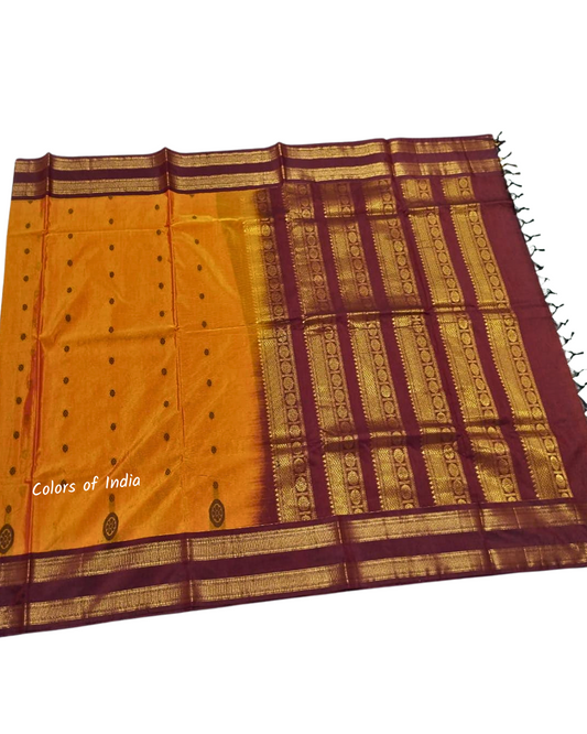 Traditional Kanchi Cotton Wedding Wear Saree | Handwoven & Soft Cotton