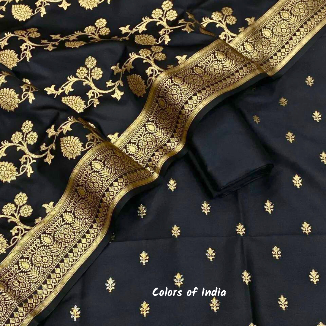 Silk salwar suit , unstitched set for women , FREE  DELIVERY