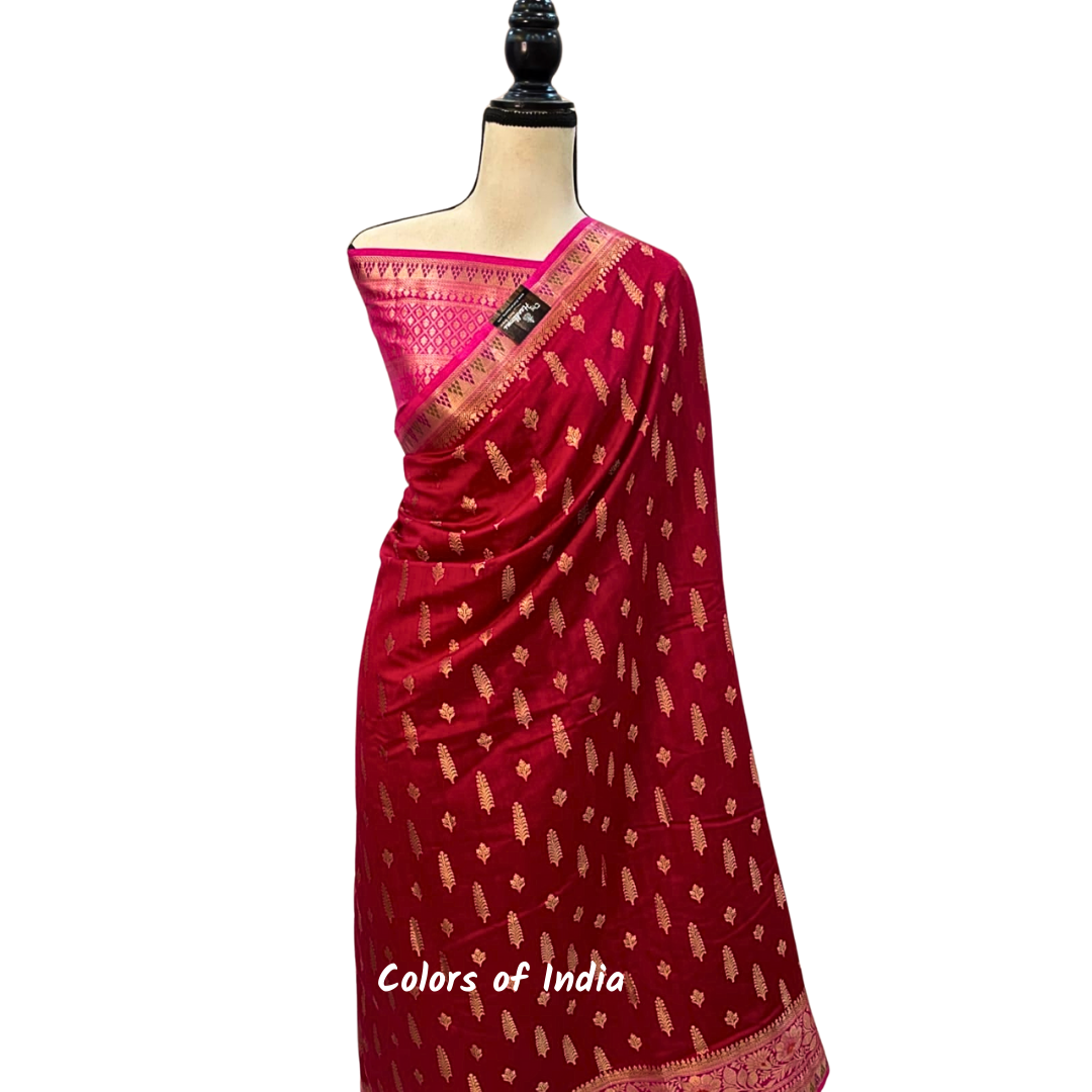 Banarasi  zari booti semi georgette saree