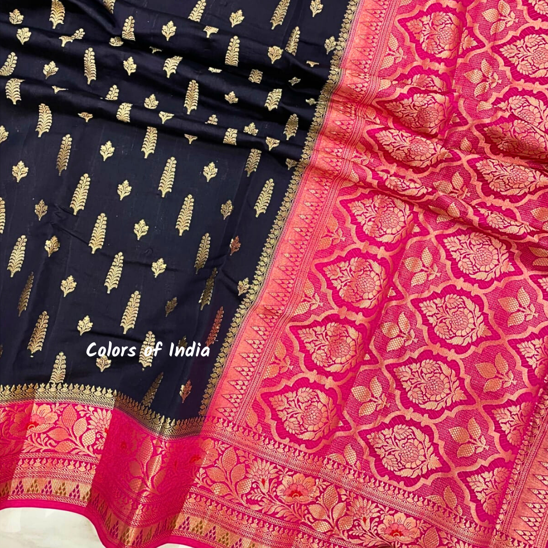 Banarasi  zari booti semi georgette saree