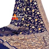Banarasi  semi georgette  saree with heavy pallu   , FREE  DELIVERY