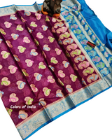 Banarasi  Semi Georgette Party Wear Sarees with Blouse Piece , FREE DELIVERY