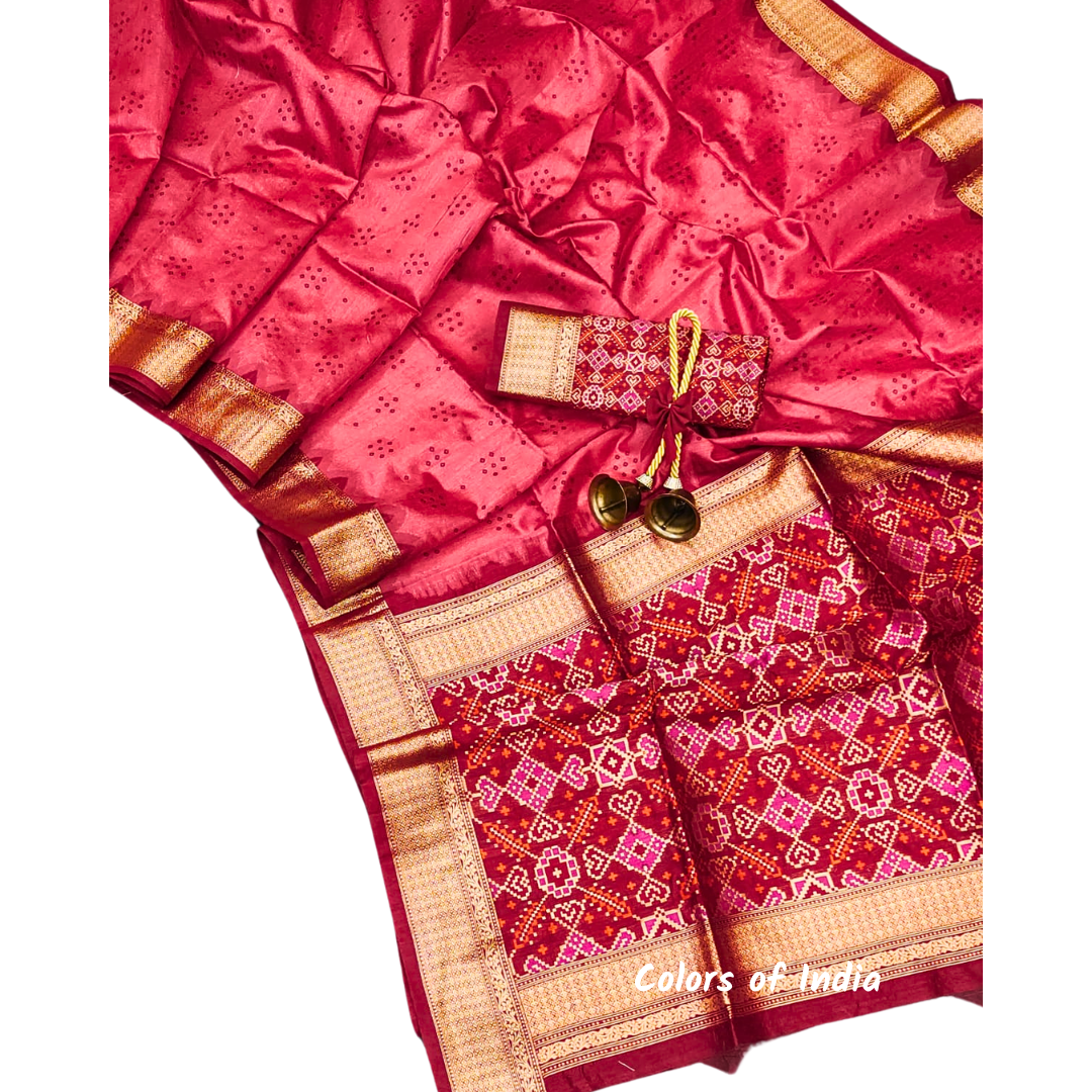 Daily wear silk sarees with patola pallu , FREE  DELIVERY