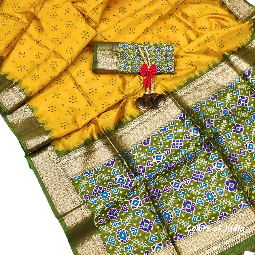 Daily wear silk sarees with patola pallu , FREE  DELIVERY