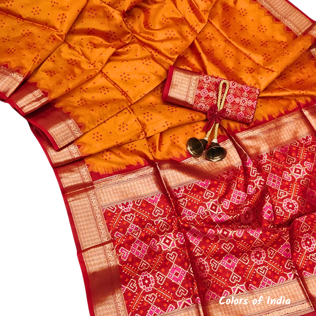 Daily wear silk sarees with patola pallu , FREE  DELIVERY