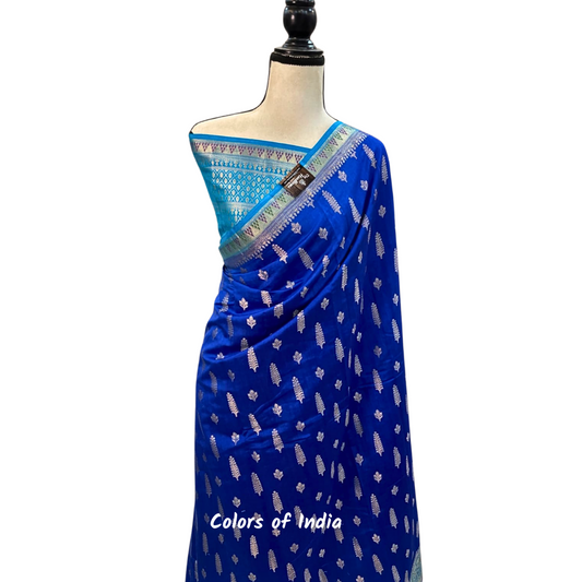 Banarasi  zari booti semi georgette saree