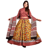 Yellow   Cotton Lehenga Choli  for Women  , FREE  DELIVERY