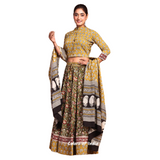 Green  Floral Cotton Lehenga Choli  for Women  , FREE  DELIVERY
