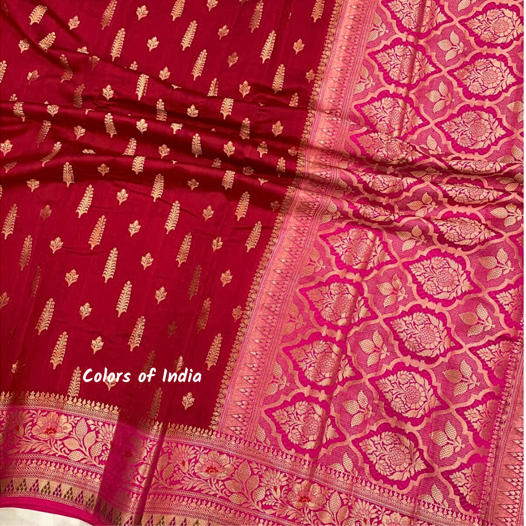 Banarasi  zari booti semi georgette saree ,  FREE DELIVERY