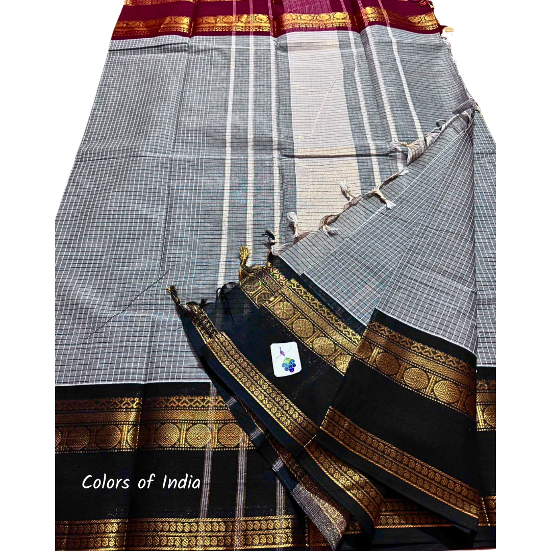 100 % Cotton Saree with Ganga Jamuna Border , Free Delivery