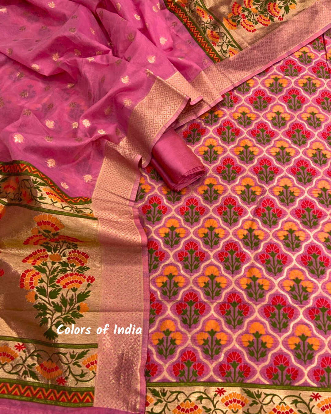 Pure Cotton Banarasi Jamdani Salwar Suit – Multicolor Options