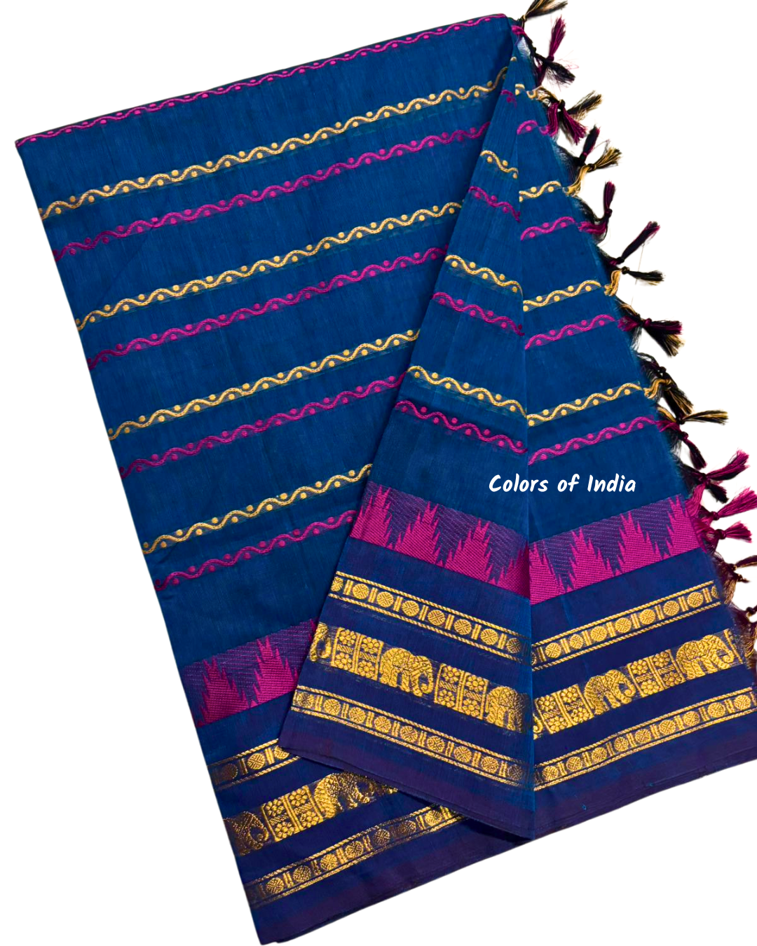Traditional Kanchi Cotton Saree | Summer-Friendly Saree with Matching Blouse