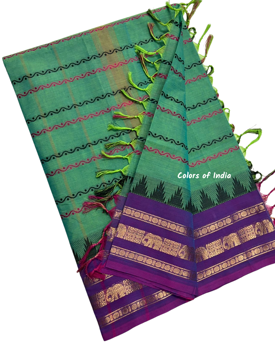 Traditional Kanchi Cotton Saree | Summer-Friendly Saree with Matching Blouse