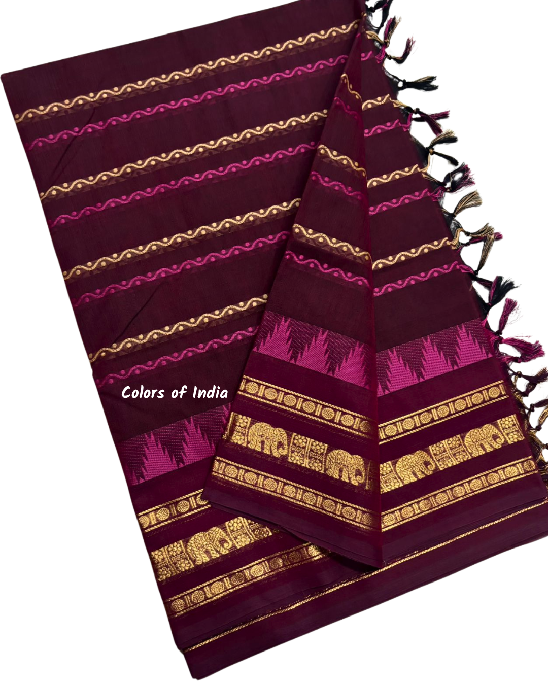 Traditional Kanchi Cotton Saree | Summer-Friendly Saree with Matching Blouse