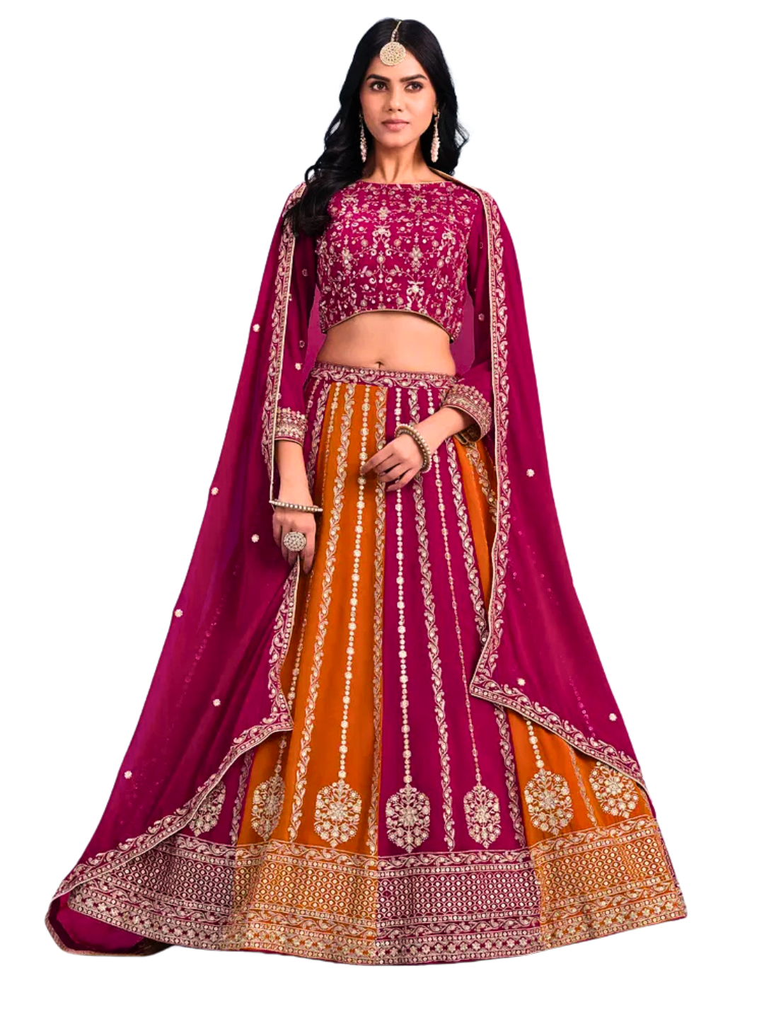 Traditional Embroidered Lehenga Choli | Indian Wedding Outfit | Party Wear Ghagra Choli | Festival & Pooja Dress