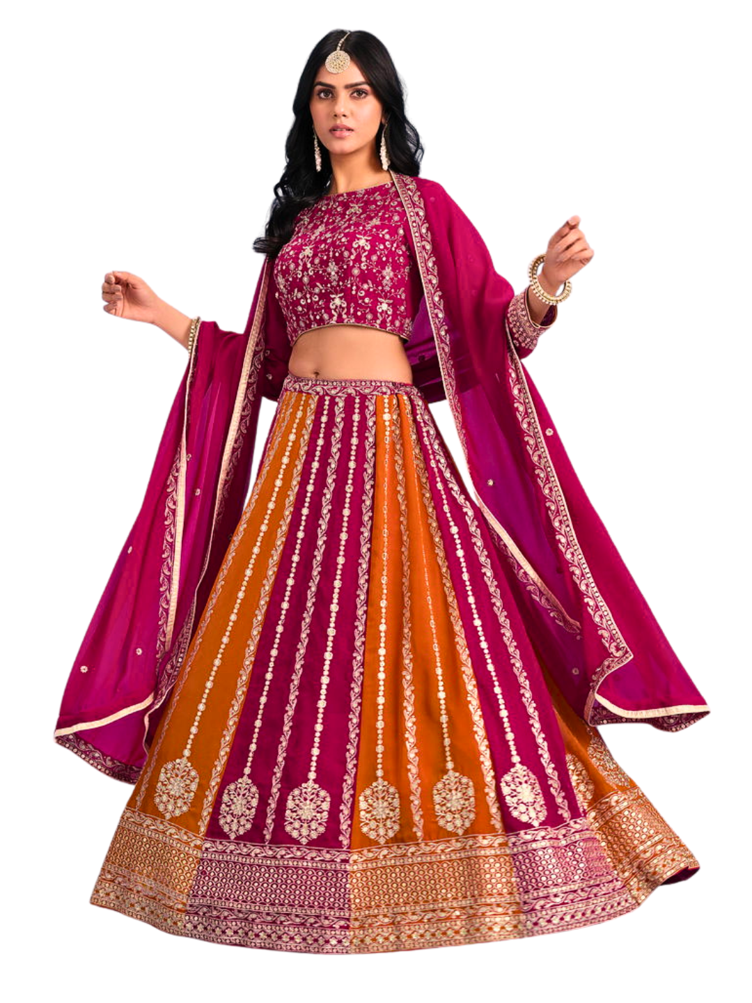Traditional Embroidered Lehenga Choli | Indian Wedding Outfit | Party Wear Ghagra Choli | Festival & Pooja Dress